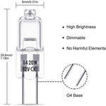 ampoules halogènes transparentes opalescentes base g4 coniques dimmables 2800k 10w 20w 10pcs 50pcs 100pcs