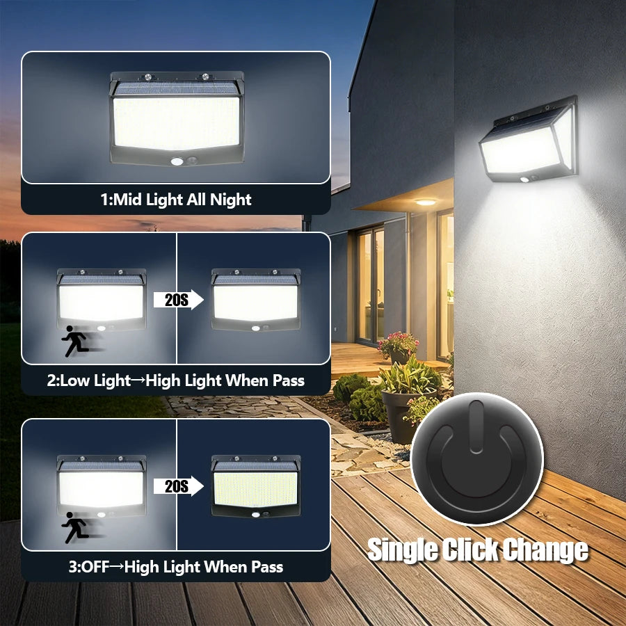 lampe solaire extérieure moderne capteur mouvement waterproof ip65 led noire opalique