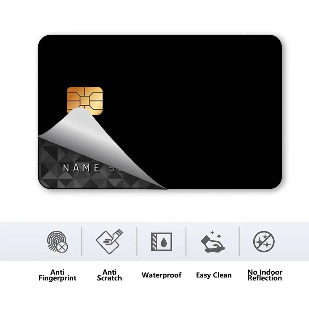 protège cartes adhésifs noirs unis modernes rechargeables banque carte crédit 53x85mm