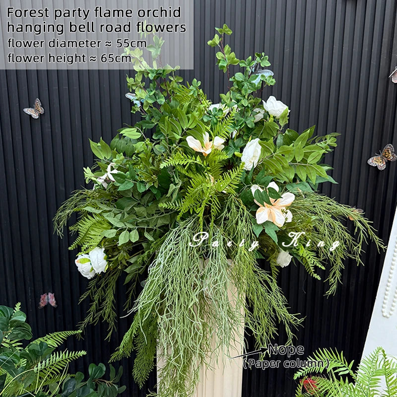 décoration maison naturelle composition florale artificielle feuilles fleurs vert blanc rose rustic styleextérieurintérieur