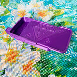 plateau broderie diamant moderne bleu violet rose jaune vert multicolore texture lisse geometrique pratique