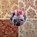 tissu polyester floral brocart beige marron bleu clair classique élégant hautement absorbant opaque mètre