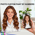 peinture personnalisée numéros cheveux ondulés chemise blanche collection artiste différents opaques toiles variées