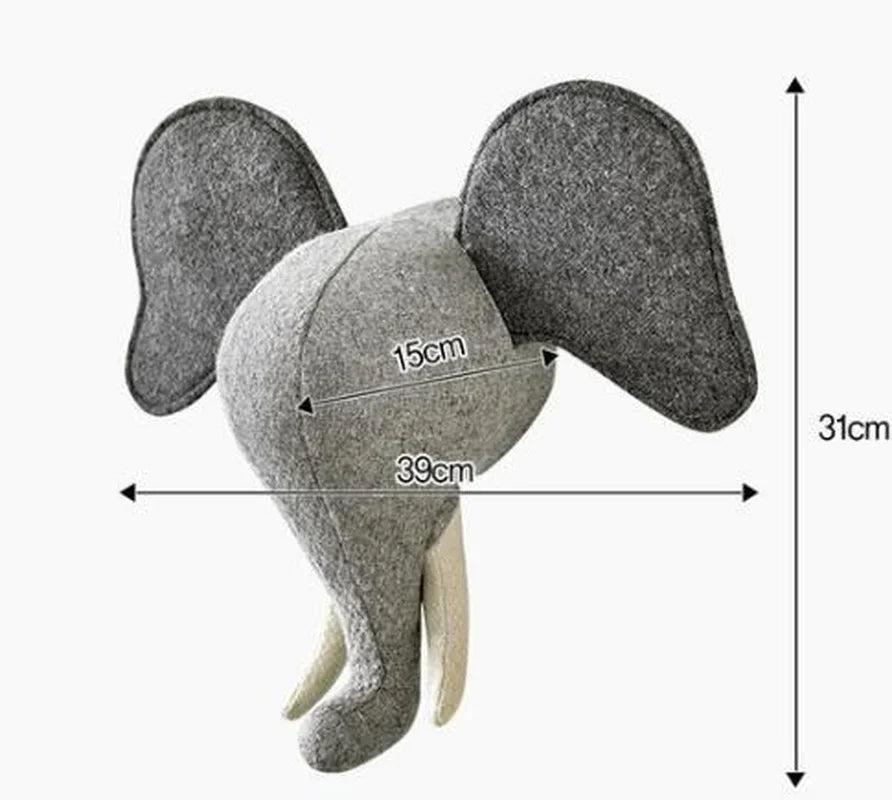 pendants animaux pelucheux bébé chambre décoration éléphant chien cheval buffle