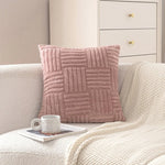 coussins moelleux rayures horizontales gris blanc moderne confortable zip vert clair polyester
