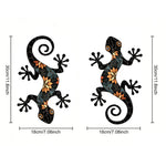 décoration murale forme lézard géométrique artisanal noir orange rougeintérieur extérieur adhésif muraux