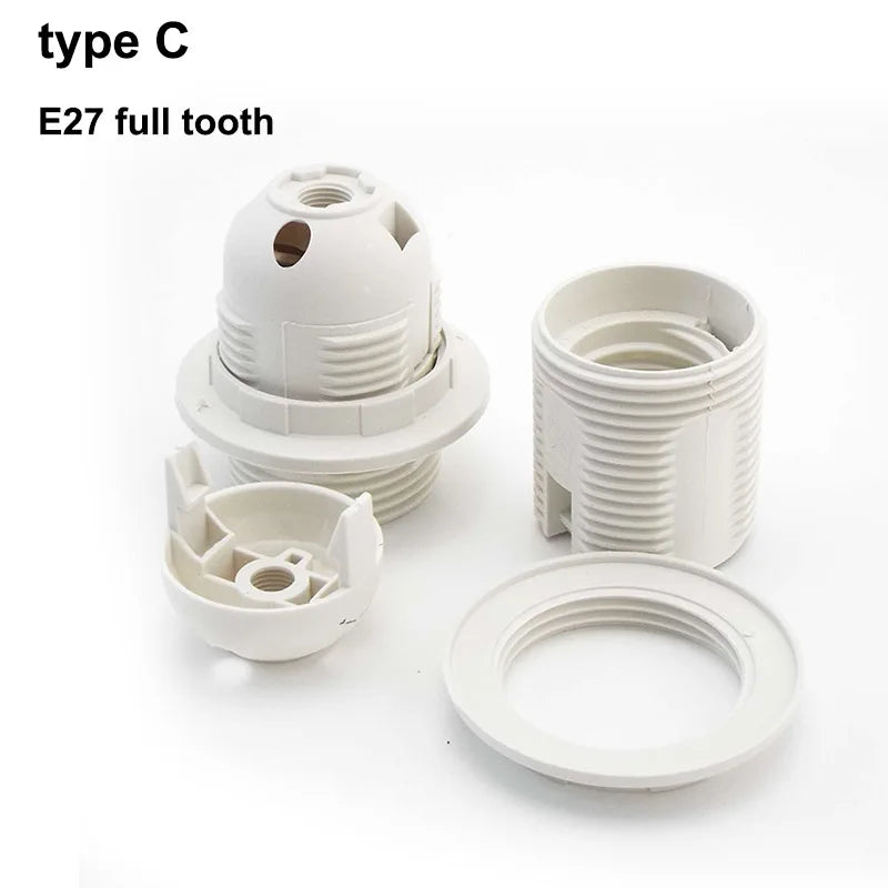 support douille lampe e14 e27 base abat jour moderne noir blanc fixation adhésive