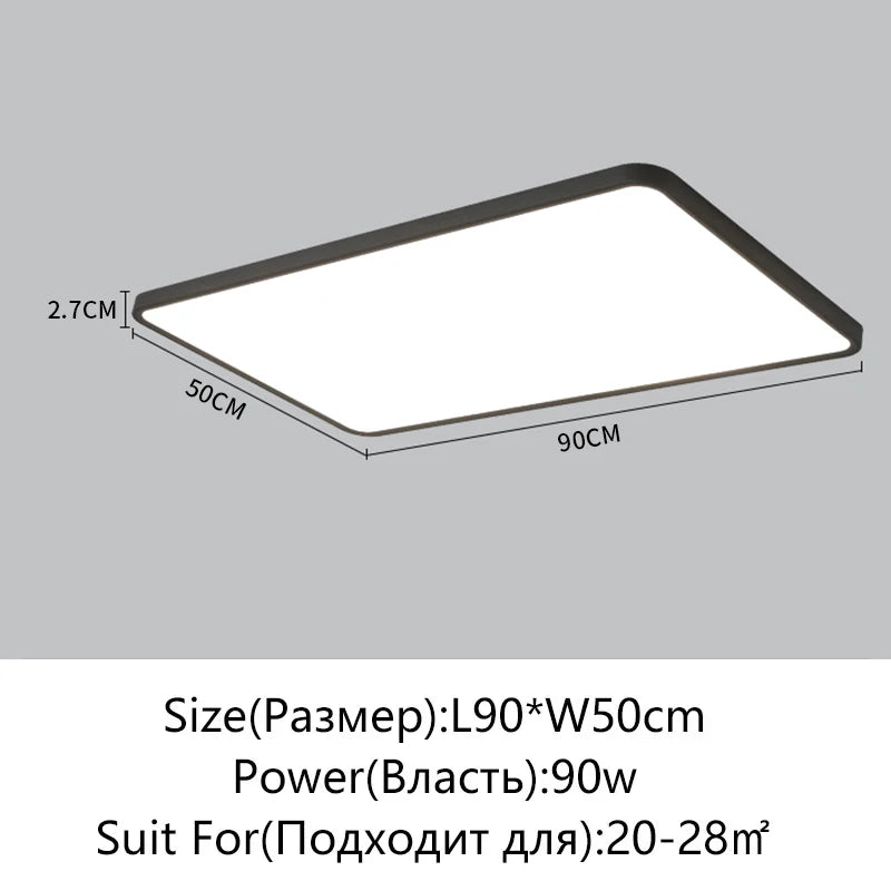 plafonnier led carré blanc ultra fin moderne luminaire salon chambre salle manger
