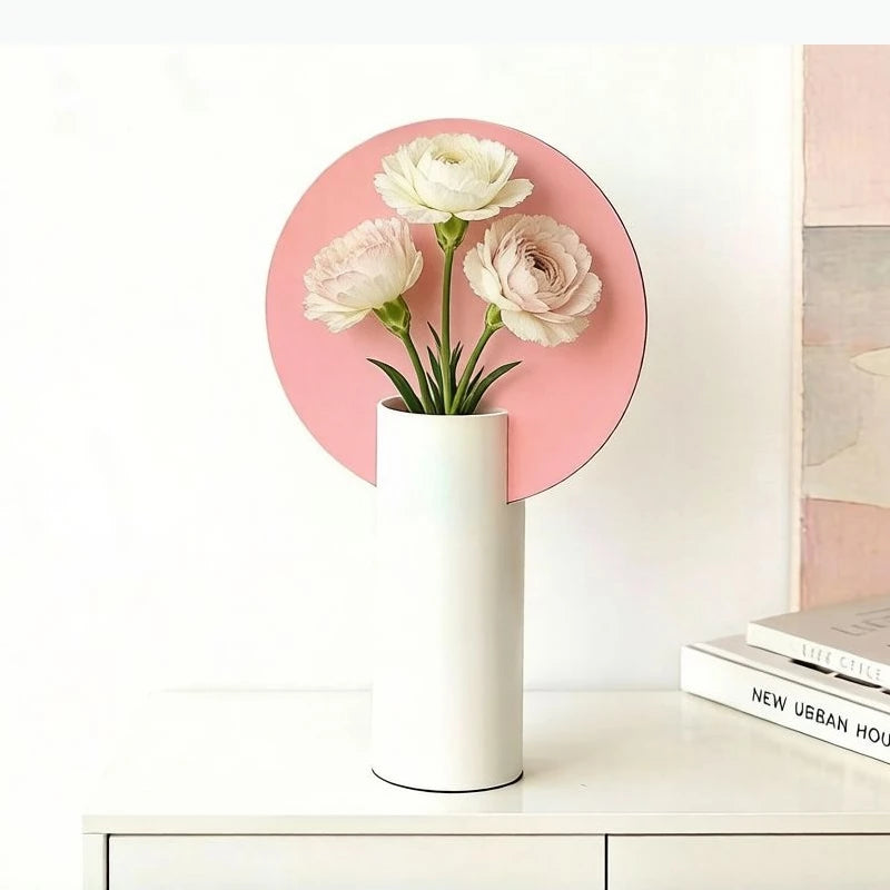vases modernes minimalistes rose fleurs bouquets décoration table chambre