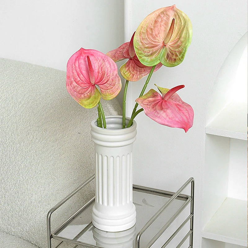 bouquet artificiel rouge rose vert blanc moderne feuilles pétales opacité extérieur mariage fête prénuptiale