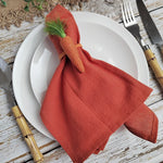 lot serviettes coton texture lin broderie rustique broches ruban jute