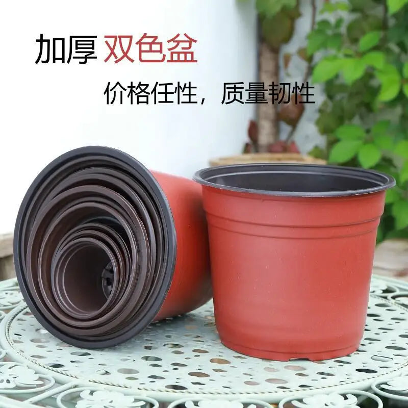pots fleurs plastique rouge noir modernes grille drainage 9cm 10cm 11cm 12cm 13cm 14cm
