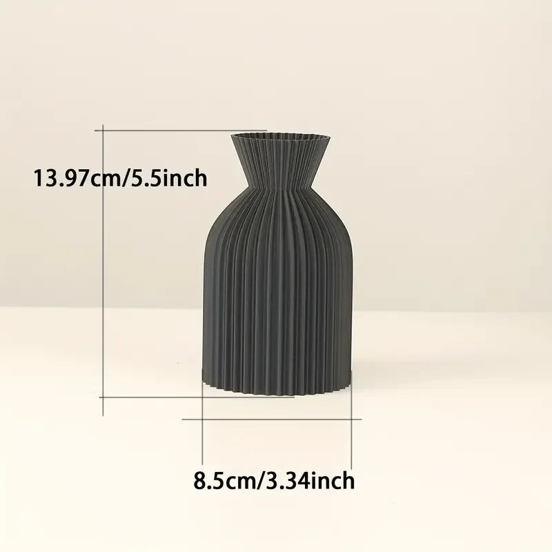 vases noirs beiges rayures modernes fleurs séchées intérieur table salon decoration xs