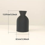 vases noirs beiges rayures modernes fleurs séchées intérieur table salon decoration xs