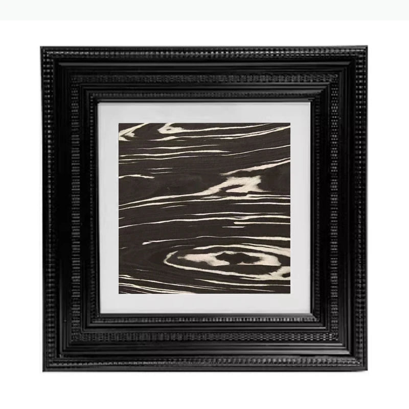 tableau moderne abstrait noir beige gris blanc marbré taches cadre toile salon décoration