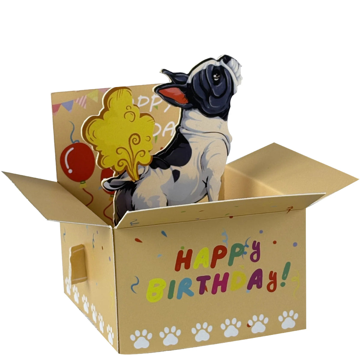 carte pop up anniversaire animaux multicolore happy birthdayDecoration illustration festive