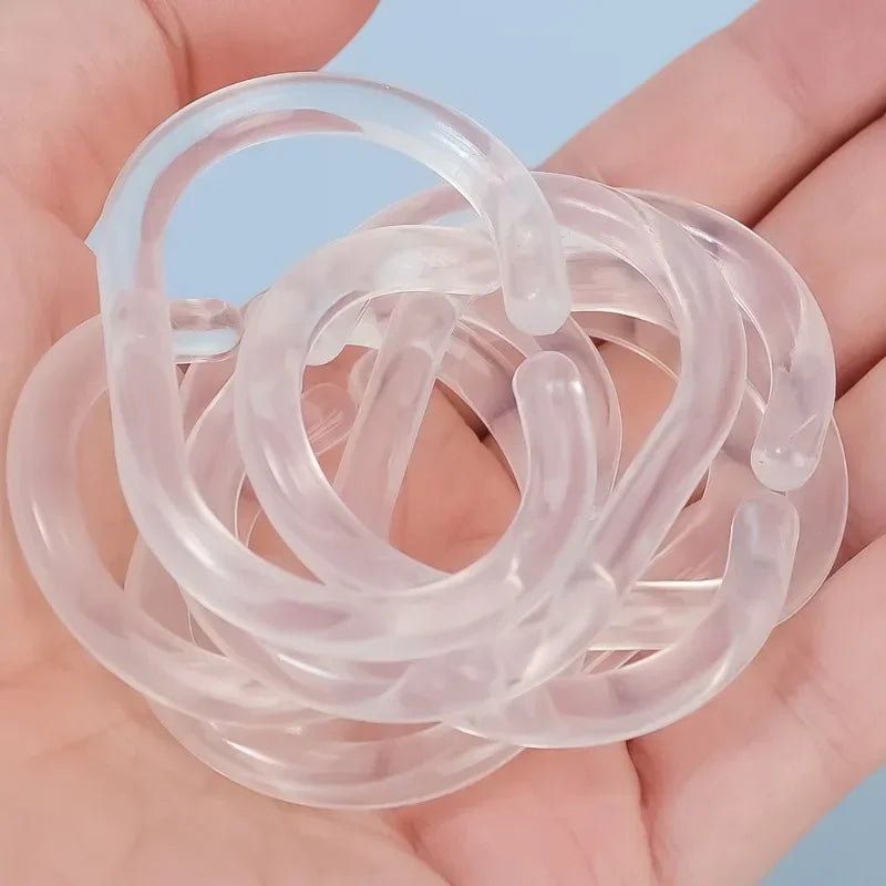 anneaux rideau douche transparent adhésifs accessoires salle bains modernes plastique