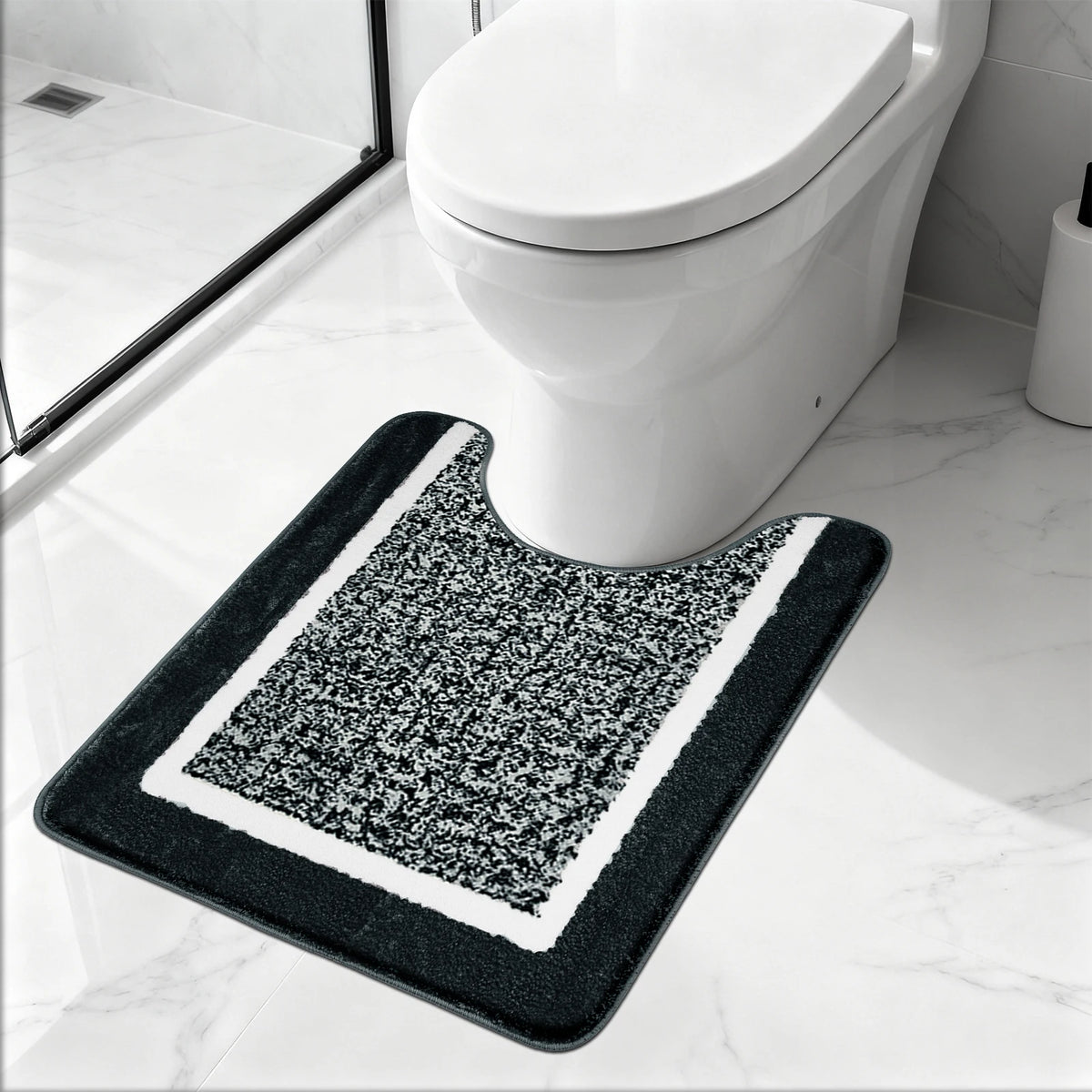 tapis toilette moderne gris clair pelucheux super absorbant antidérapant tissu microfibre chenille memory foam