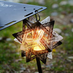 lampe décorative origami étoile rouge jaune noir blanche clips imprimés camping ambiance