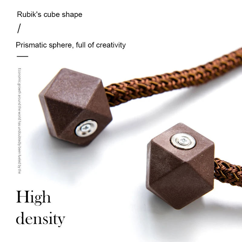 attaches rideaux décoratives modernes couleurs vives tressure cordée forme cube prismatique fixations nodales