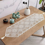 nappe dentelle florale transparente vintage blanche simple décoration maison table blanc crème motifs ajourés