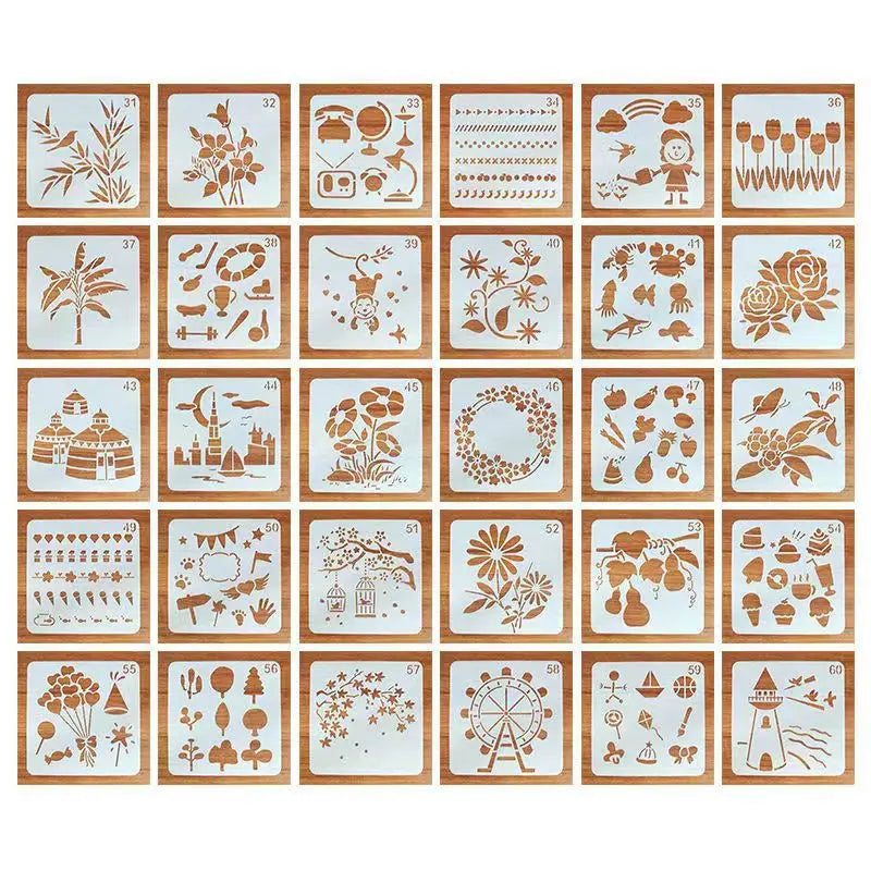 stencils peinture fleurs motifs floraux clips artisanal décoration papillons feuilles variés