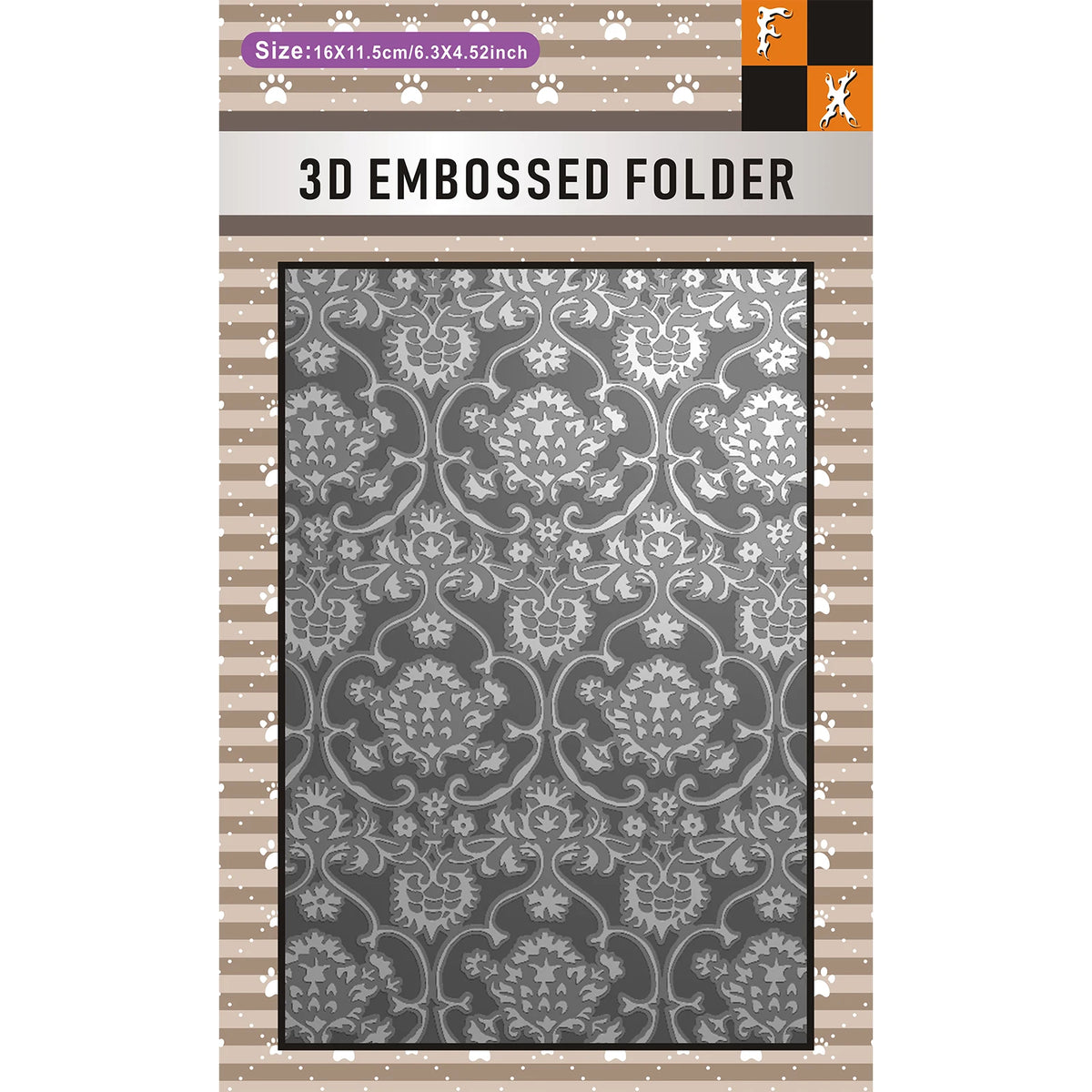 dossiers relief 3d floral vert blanc marron gris vintage scrapbooking embossé materiau pp