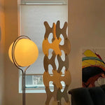 lampe sol moderne blanc sphères translucides intérieur salon chambre pied fixe métal