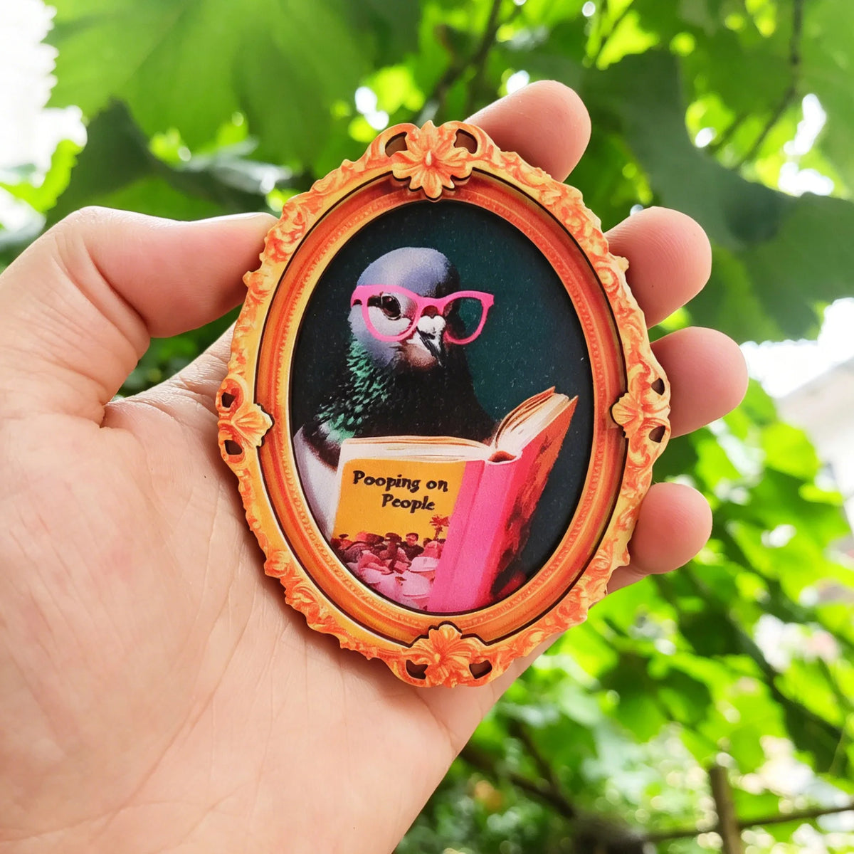 cadre photo oiseau vintage orange noir brillant adhésif maison décoration ornementé baroque