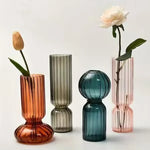 vases verre modernes rayures verticales couleur orange vert rose décoration maison