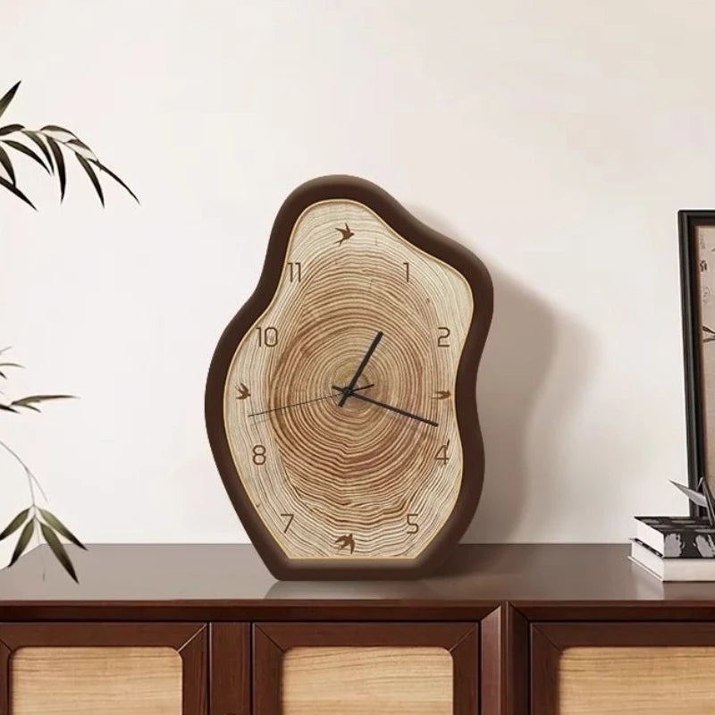 horloge murale moderne imitation bois naturelle rustique minimaliste quartz numerique salon chambre