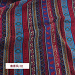 tissu coton lin motifs géométriques ethniques rouge bleu printemps automne hiver mariage fêtes traditionnel