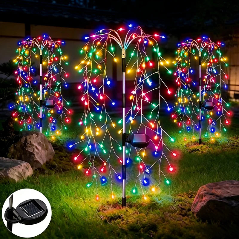 guirlande lumineuse solaire extérieure moderne multicolore filament ip65 led piquet base solaire 60cm