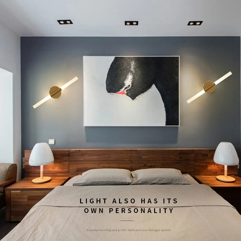 applique murale moderne or blanc éclairage led chambre coucher salle manger fixée mur nordique