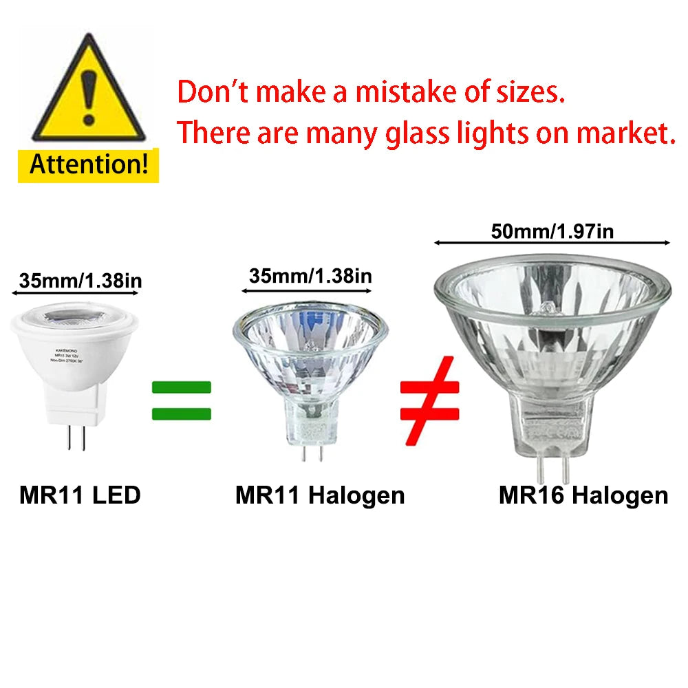 projecteur led mr11 12v warm white 3000k natural white 4000k verre transparent éclairage rail