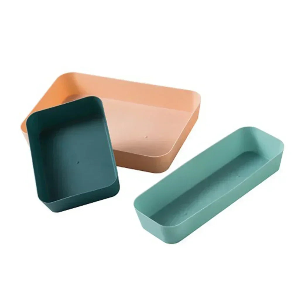 boîtes rangement modernes vert foncé orange blanc stockage respectueux environnement transparentes petites grandes capacités