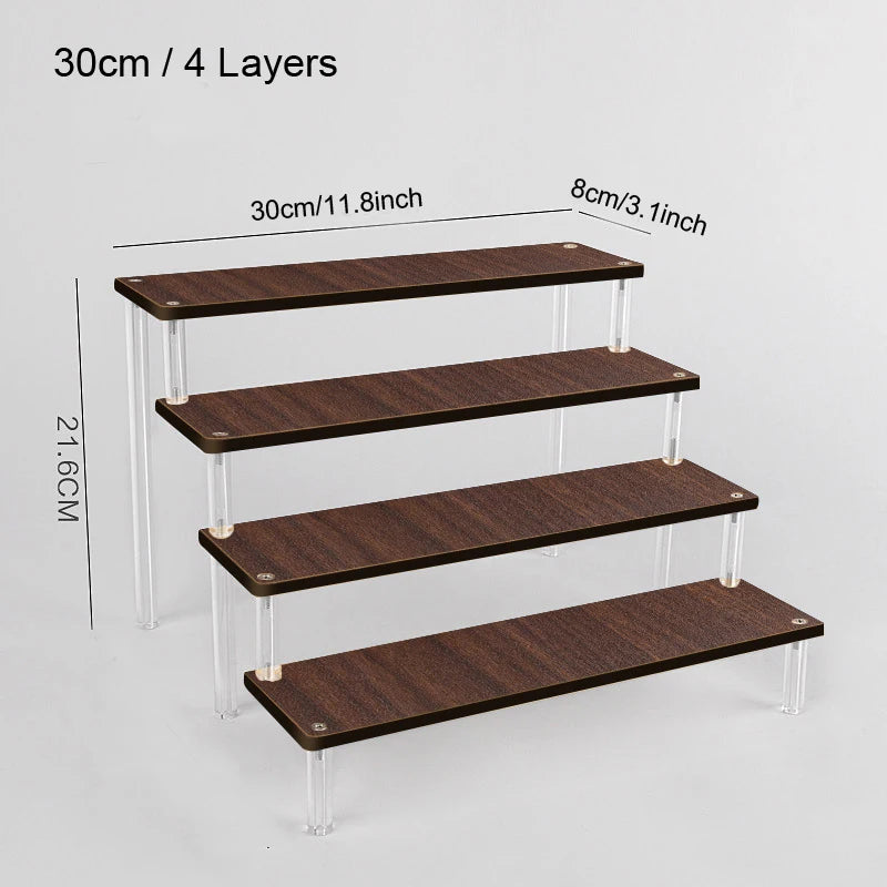 présentoir bois marron moderne étagère transparent vis fixations mariage anniversaire