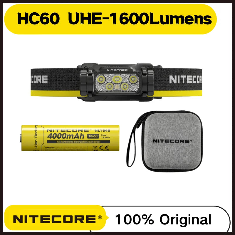 lampe frontale rechargeable batterie 4000mAh led outdoor sport hiking camping trail running