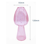 vase champignon verre transparent moderne décoration fleur verte bleue rouge orangée rose