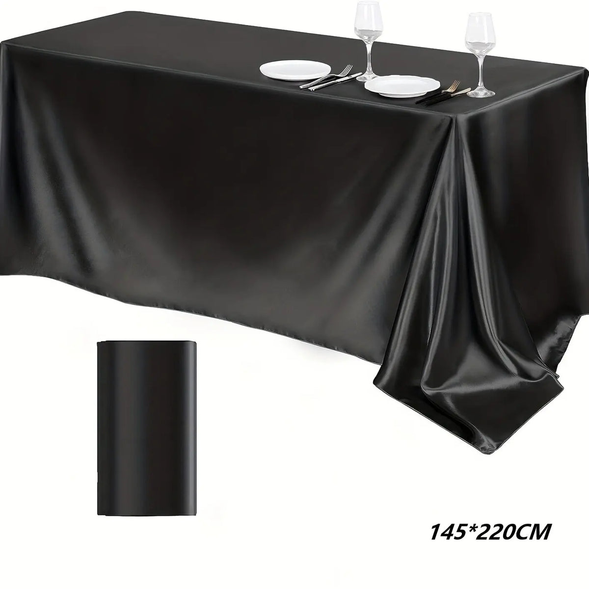 nappes satinées blanc rose noires tables longues mariage fêtes élégantes