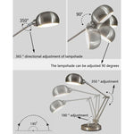 lampe moderne argentée base solide éclairage économie d'énergie chambre coucher pliable rechargeable certifiée
