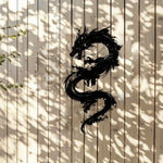 décoration murale autocollant dragon noir art contemporain chambre salon jardin balcon