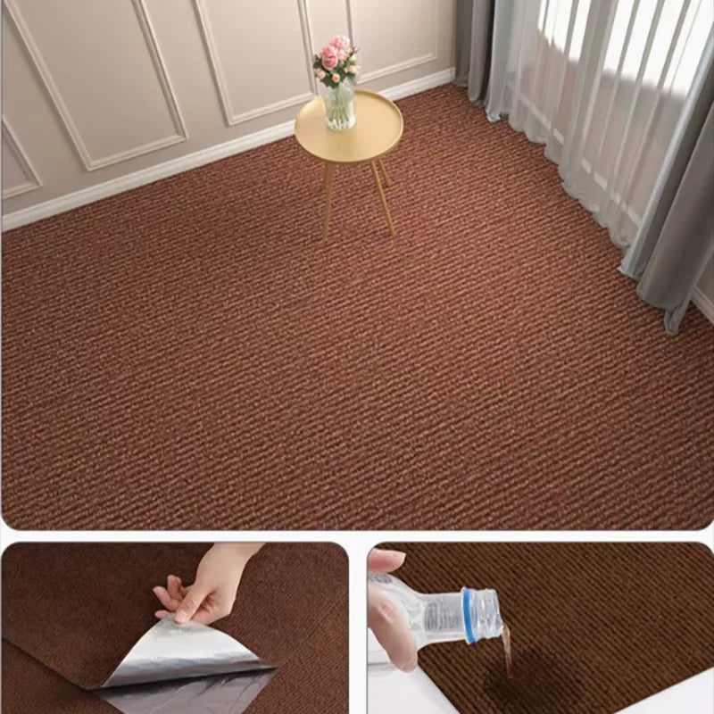 tapis polyester moderne minimaliste gris foncé beige bleu clair marron texture granuleuse décoration maison