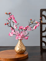 bouquet artificiel fleurs jaune rouge rose blanc branches noires vase blanc décoration intérieureextérieur
