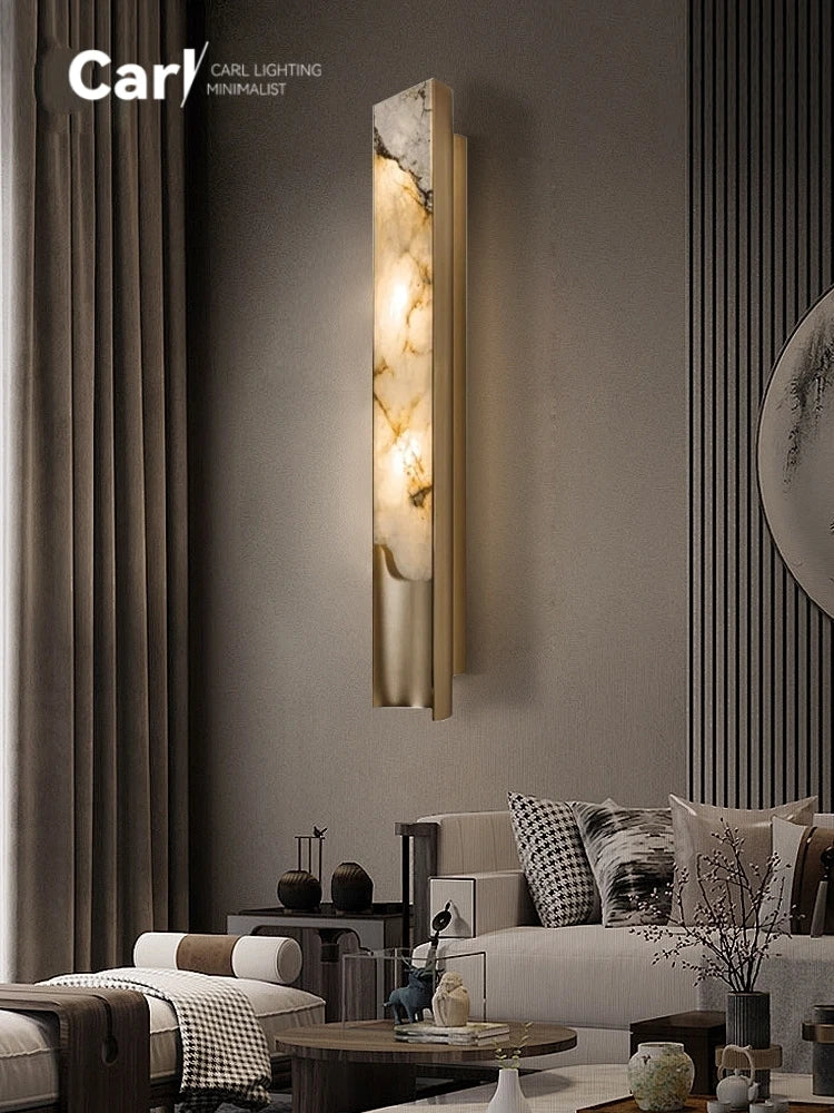 lampe murale moderne marbre blanc minimaliste 4500K 3000K 6000K chambre cuisine entree sdb