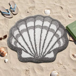 tapis bain imperméable peluche coquillage ours polaire poissons clowns gris blanc