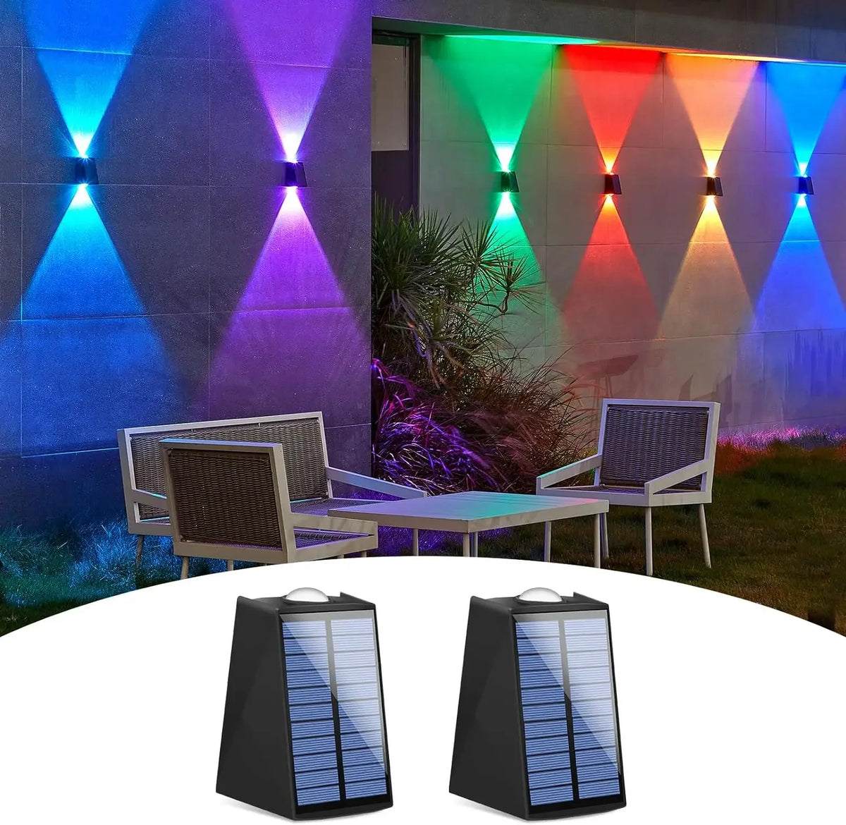 appliques murales solaires panneaux solaires led modernes ip65 noires garage jardin up and down