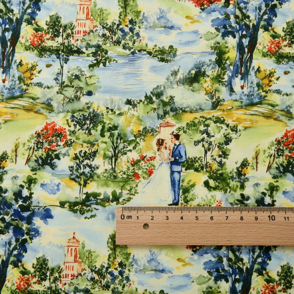 tissu coton imprimé floral vintage motifs champêtres opaques bricolage popeline 145cm DIY