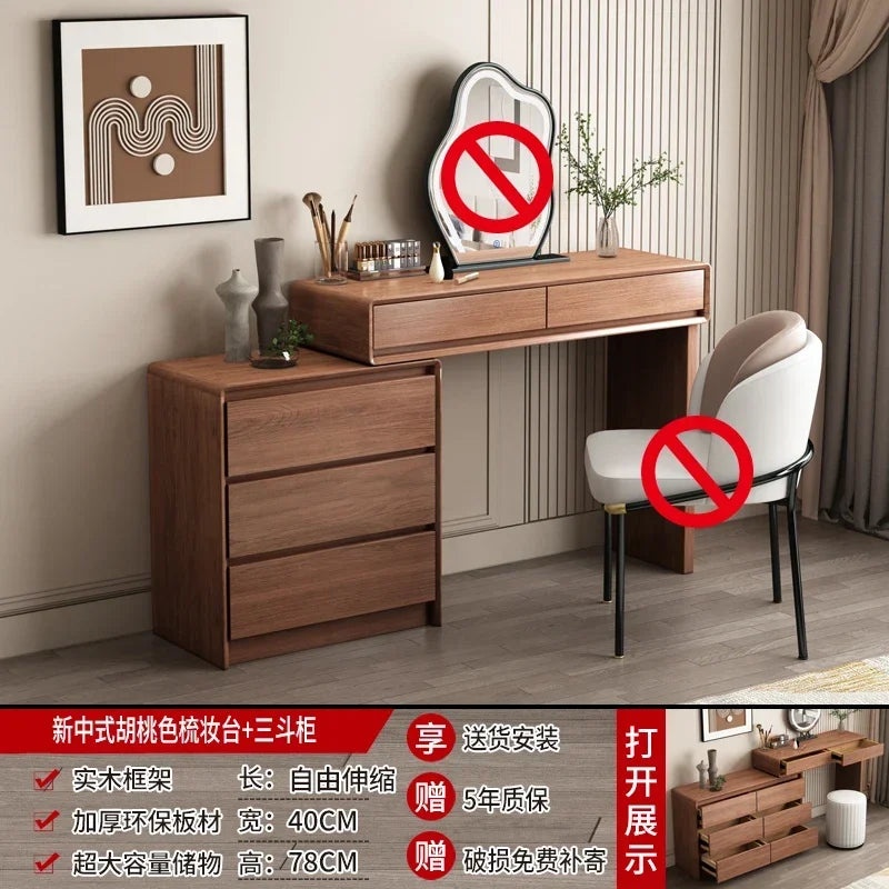 maquillage moderne tabouret plateau amovible tiroirs blanc bois naturel