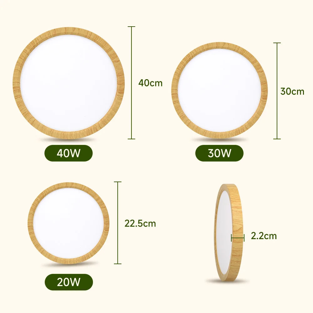 lampe grain bois led moderne blanc naturel 220v 20w 30w 40w
